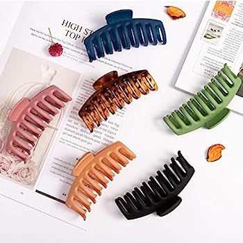 Amazon.com : Whaline Hair Claw Clip Large Matte Hair Catch Nonslip Jumbo Hair Claws Strong Hold H... | Amazon (US)
