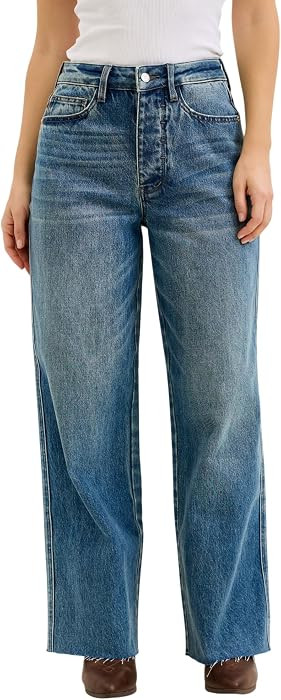Judy Blue Womens Jeans - High Waisted Rigid Magic Wilhelmina Baggy | Amazon (US)