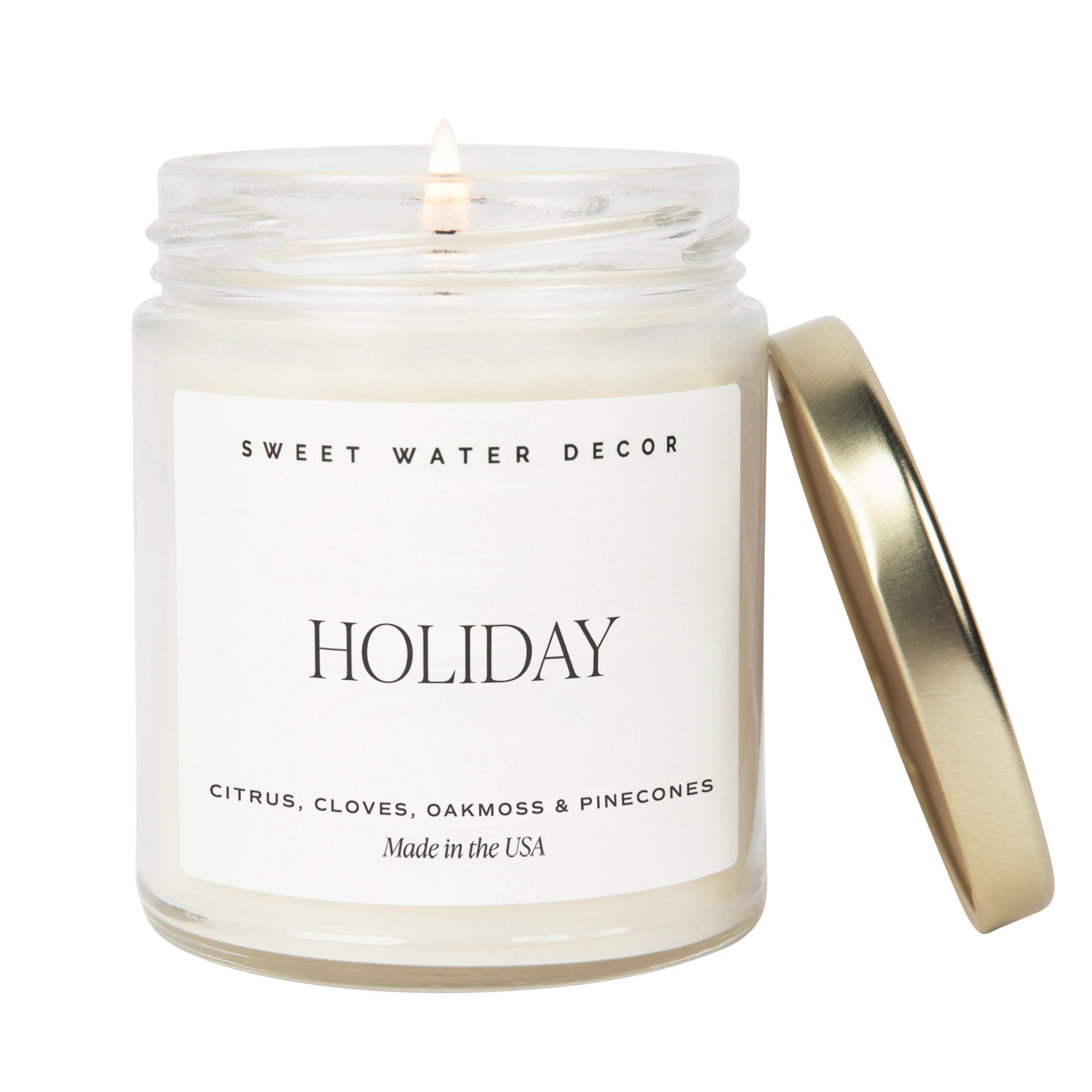 Holiday Soy Candle - Clear Jar - 9 oz | Sweet Water Decor, LLC