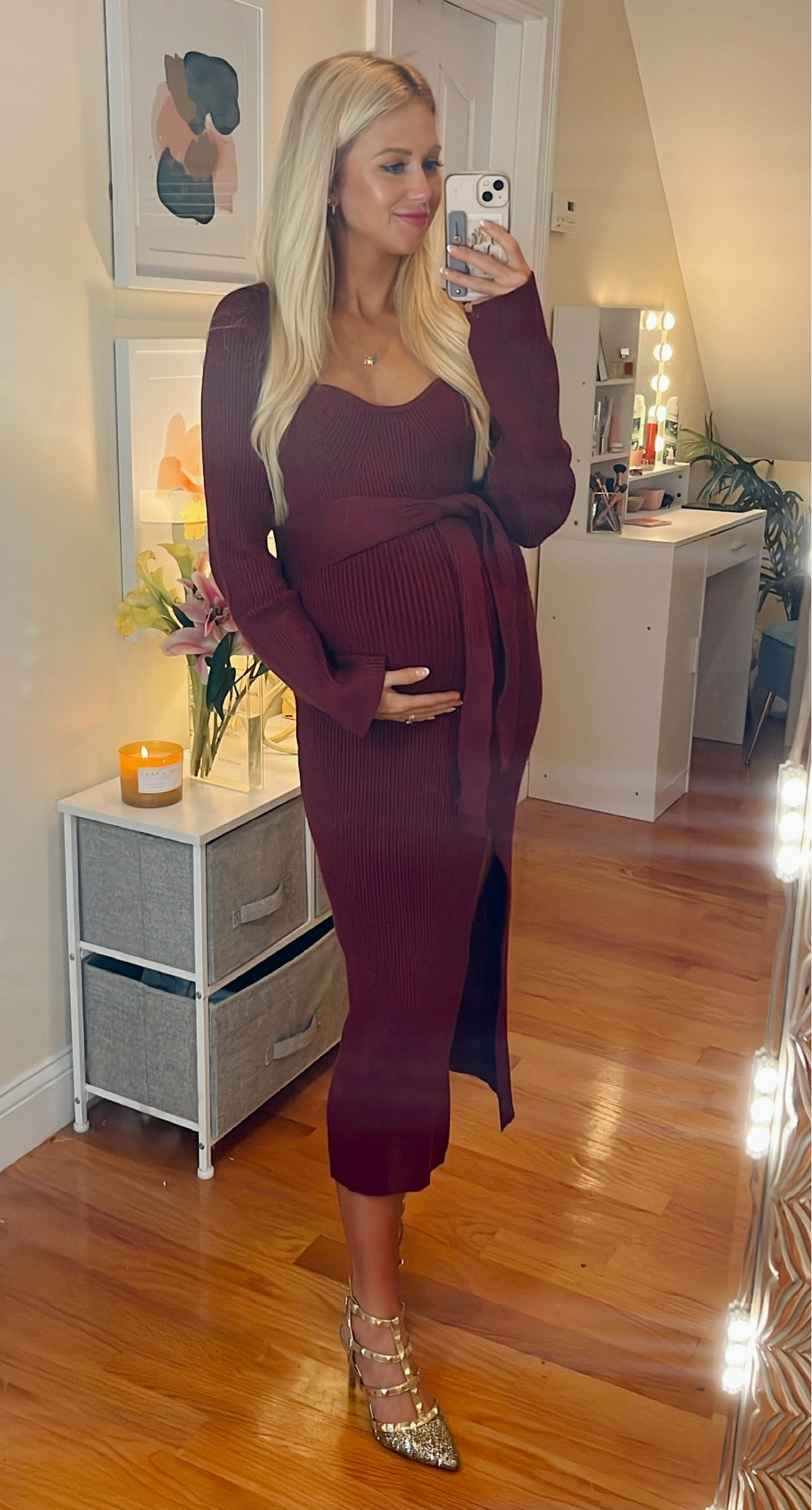 Amazon Non-Maternity but bump friendly sweater dress for fall! Wearing size small at 38 weeks. 

#LTKunder50 #LTKSeasonal #LTKbump