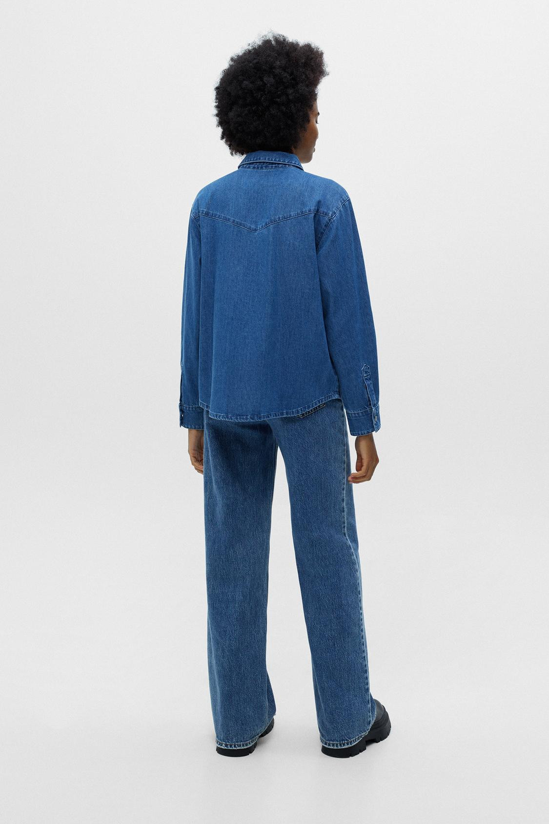 Denim shirt with pockets | PULL and BEAR UK