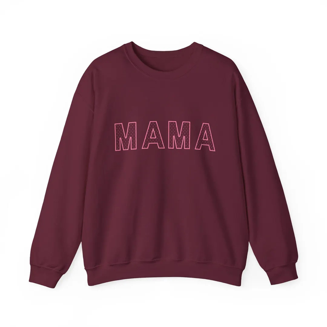MAMA Outline Text Sweatshirt | Mama Crewneck Pullover, Pink Script - Etsy | Etsy (US)
