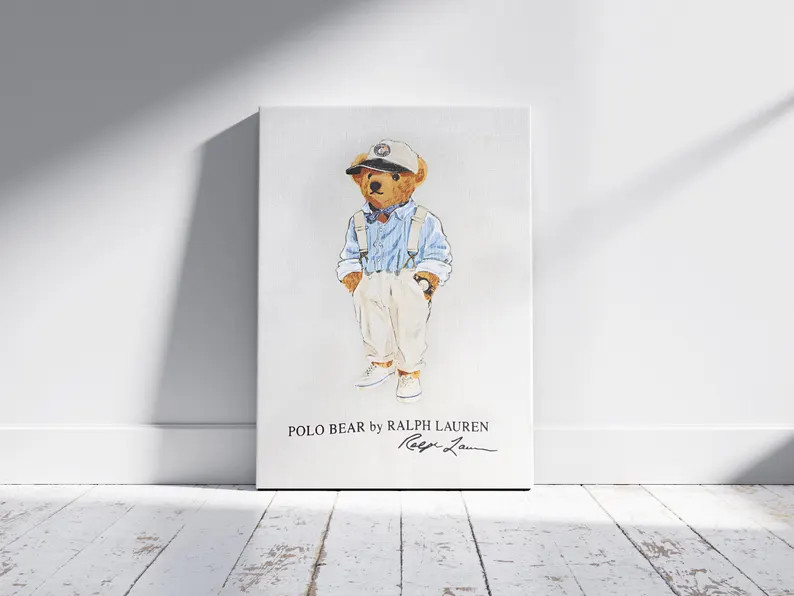 Polo Bear Wall Art Poster, Fashion Magazine Poster, Vintage Fashion Magazine Poster, Printable Po... | Etsy (US)