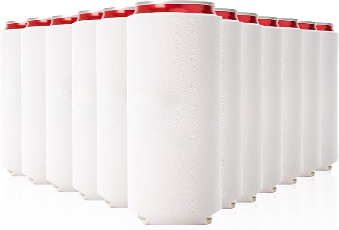 Slim Can Cooler Sleeve 12 Pack \u2013 Blank Neoprene Insulated Can Coolers for 12 oz Skinny Beer ... | Amazon (US)