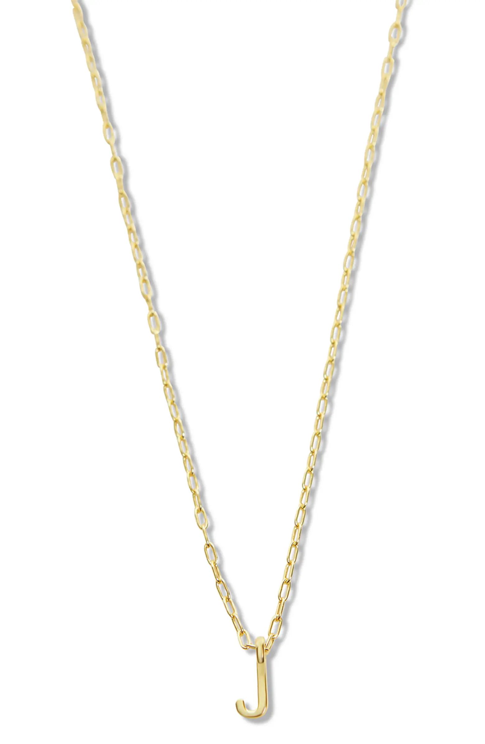 Initial Pendant Sterling Silver Paper Clip Chain Necklace | Nordstrom