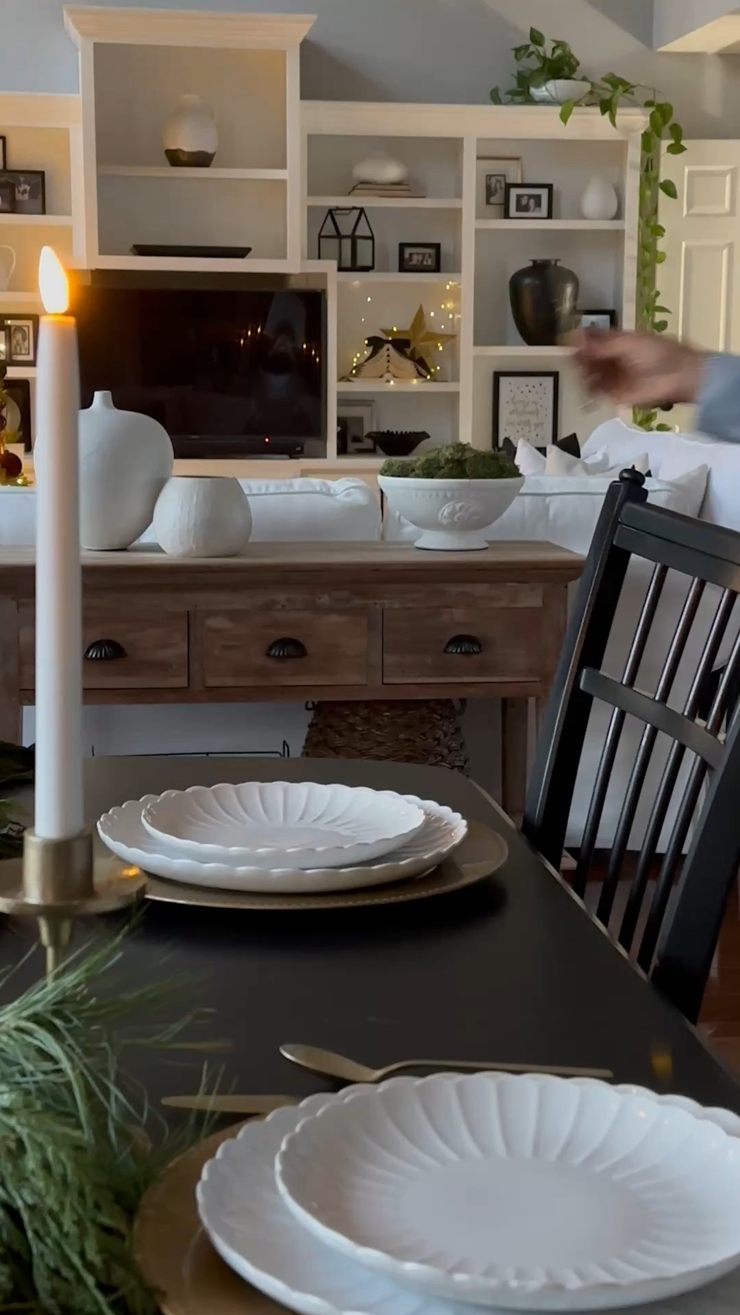 Christmas Tablescape
Gold , white and green perfectly festive for the season!✨🤍

#christmas #tablescape #table #holidays 
#christmasicoming 

#LTKHome #LTKSeasonal #LTKHoliday