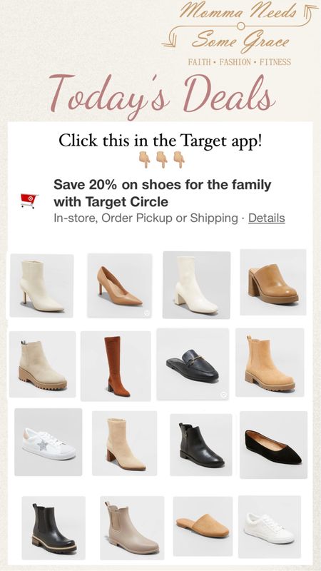 Target shoes 20% off this week with Target circle!!

#LTKshoecrush #LTKstyletip #LTKsalealert