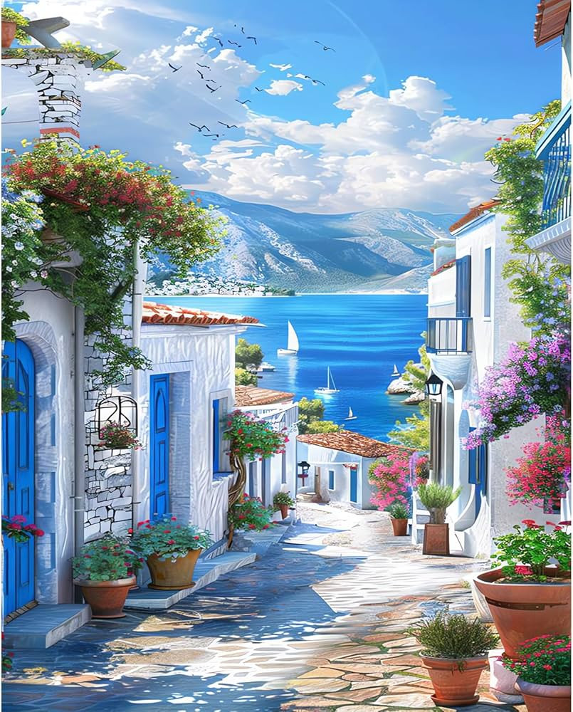 HITIRECOVI Adult Paint by Number Kits on Canvas Seascape,Paint by Numbers Adults Seaside,Paint by... | Amazon (US)