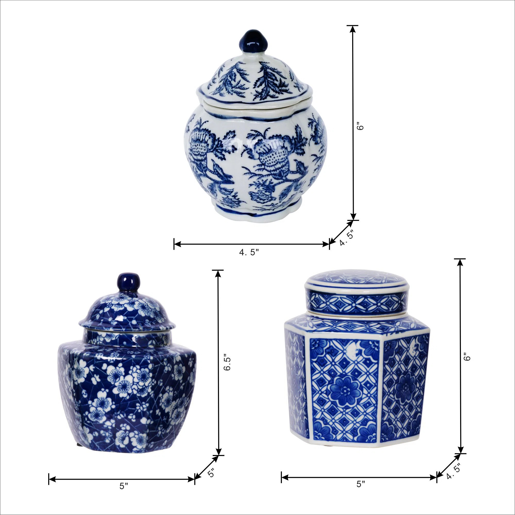 Waterhouse Handmade Ceramic / Porcelain Decorative Urns & Jars (Set of 3) | Wayfair North America