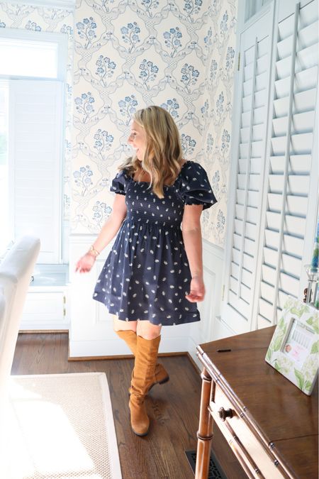 Fall Dress and boots and blue and white wallpaper by request 🫶🏻

#LTKsalealert #LTKSale #LTKhome