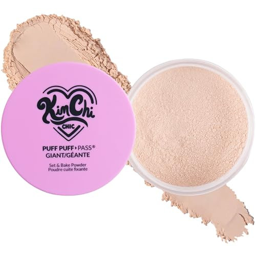 KimChiChic Beauty Giant Puff Puff Pass Set & Bake Powder - Loose Setting Powder with Rice Powder & Vitamin E, Finely Milled for All Day Wear, Translucent 80g | Amazon (US)