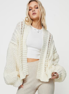 Abner Cable Cardigan Cream | Princess Polly US