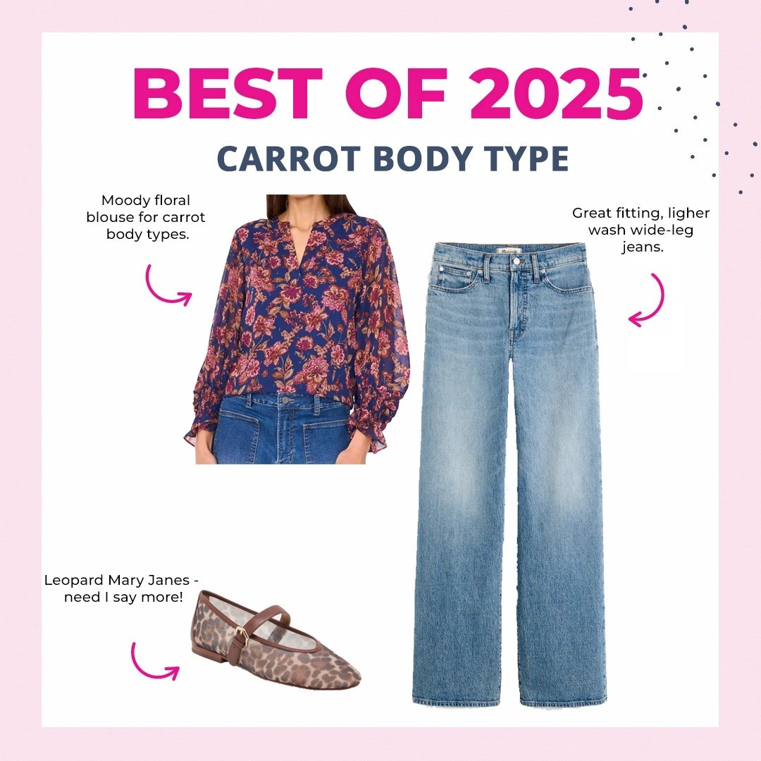 Best of 2025: CARROT Body Type ❤️ Check out these top finds!
#denim # widelegjeans #leopard #maryjanes

#LTKSeasonal #LTKSaleAlert #LTKOver40