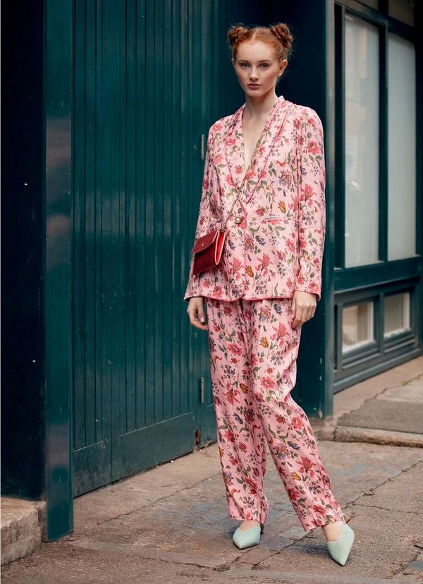 Gabby Pink Romance Floral Print Eco Viscose Jacket | L.K. Bennett (UK)