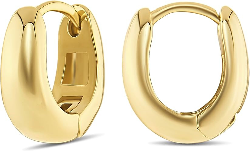 MILLA Huggie Hoop Earrings for Women – 14K Gold, Rose Gold, or Silver Plated Small Hoops & Mult... | Amazon (US)