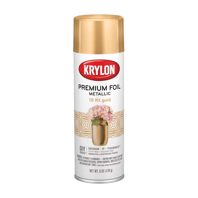 Krylon Premium Metallic High-gloss 18 KT Gold Metallic Spray paint ( NET WT. 6-oz ) | Lowe's