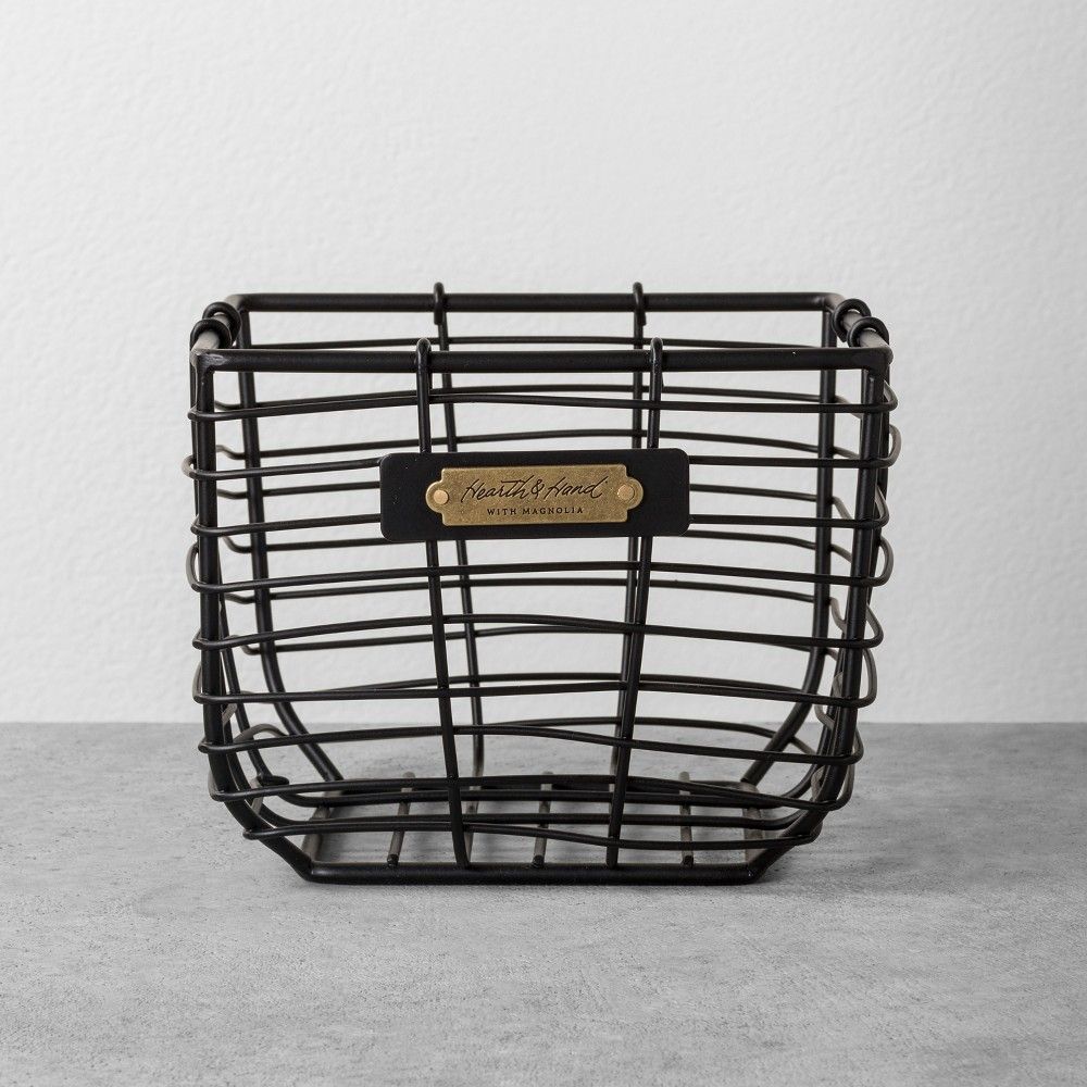 Small Wire Storage Basket Black - Hearth & Hand with Magnolia | Target