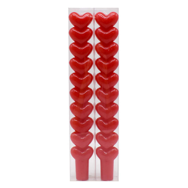 2Pk 10In Red Heart Tapers Candle | At Home