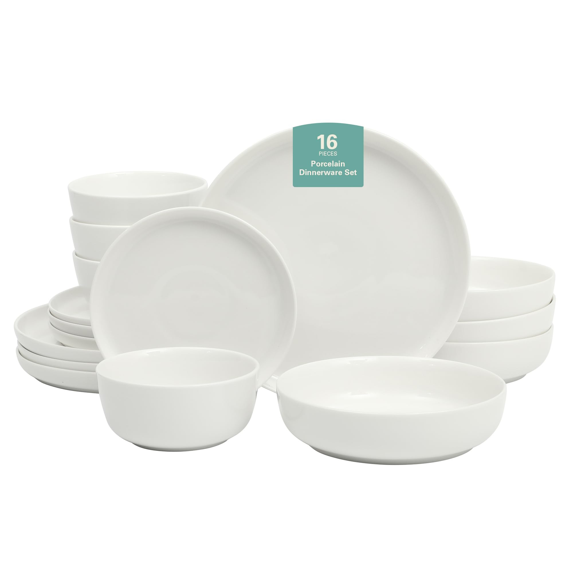 Gibson Home Oslo Porcelain Chip and Scratch Resistant Dinnerware Set, Service for 4 (16pcs), Plat... | Amazon (US)