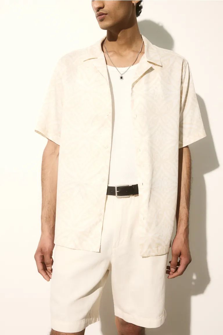 Relaxed Fit Linen-blend Shorts - White - Men | H&M US | H&M (US + CA)