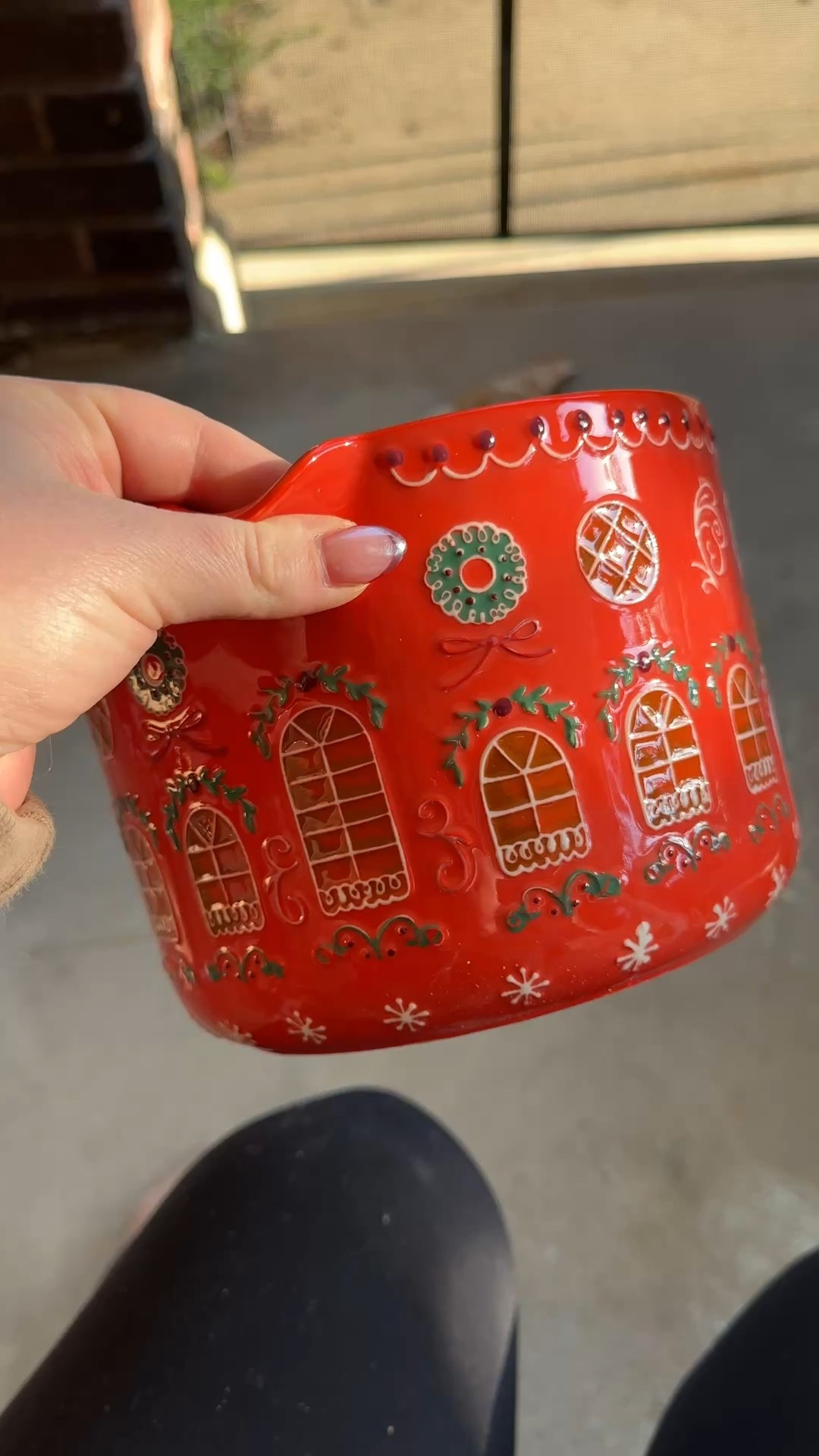 Anthropologie Christmas gingerbread bowl 
