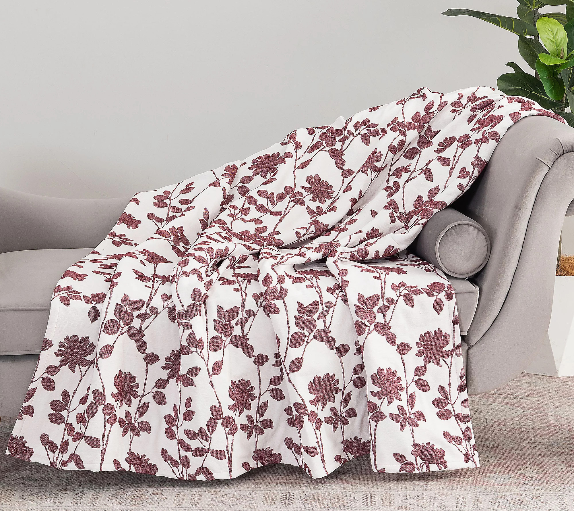 Berkshire 60x70 Floral Vine Micro Chenille Plush Throw | QVC