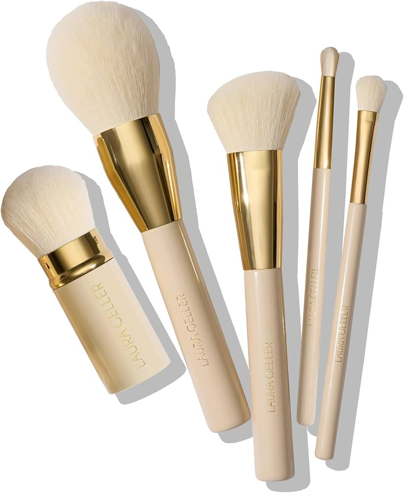 LAURA GELLER 5PC Full Face Professional Vegan Makeup Brush Gift Set | Apply Foundation, Blush, Br... | Amazon (US)