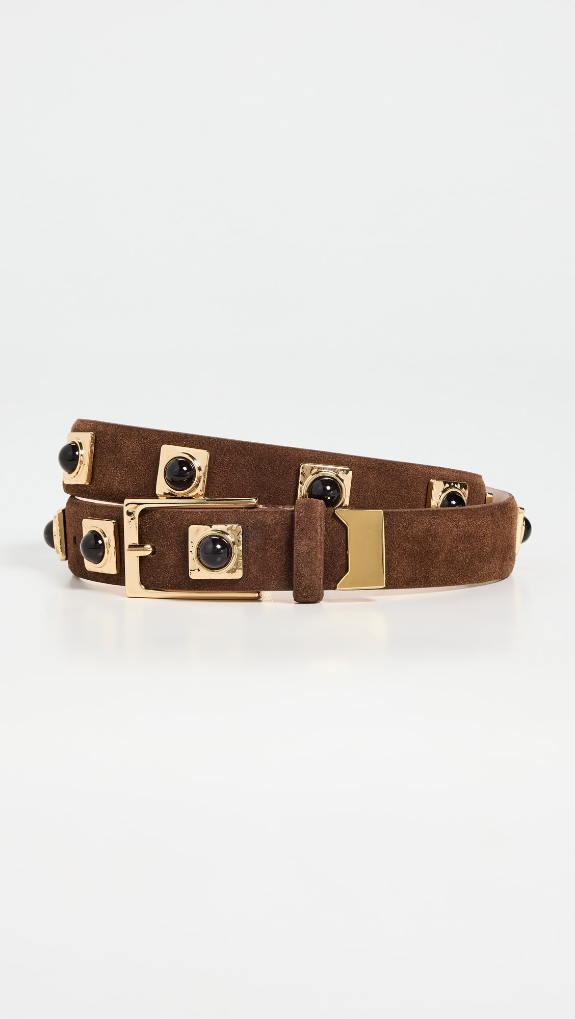 No. 2 Chocolate Suede Studded Belt | Shopbop
