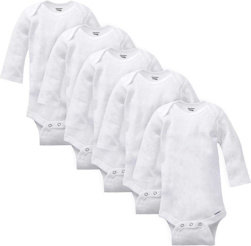 Gerber Baby 5-Pack Organic Long-Sleeve Onesies Bodysuit | Amazon (US)