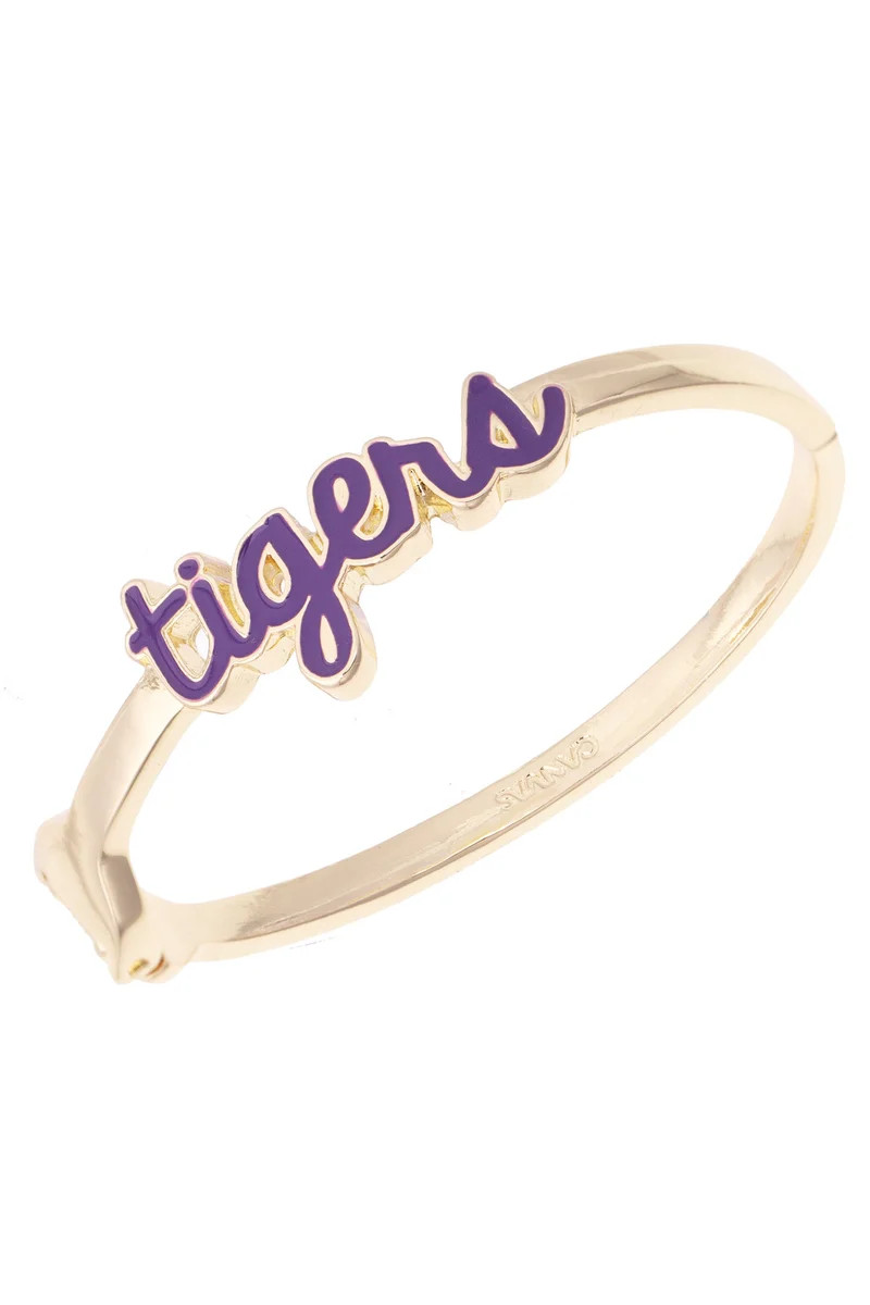 LSU Tigers Cursive Enamel Hinge Bangle | CANVAS