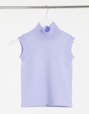 Heartbreak knitted high neck crop top co-ord in cornflower blue | ASOS (Global)
