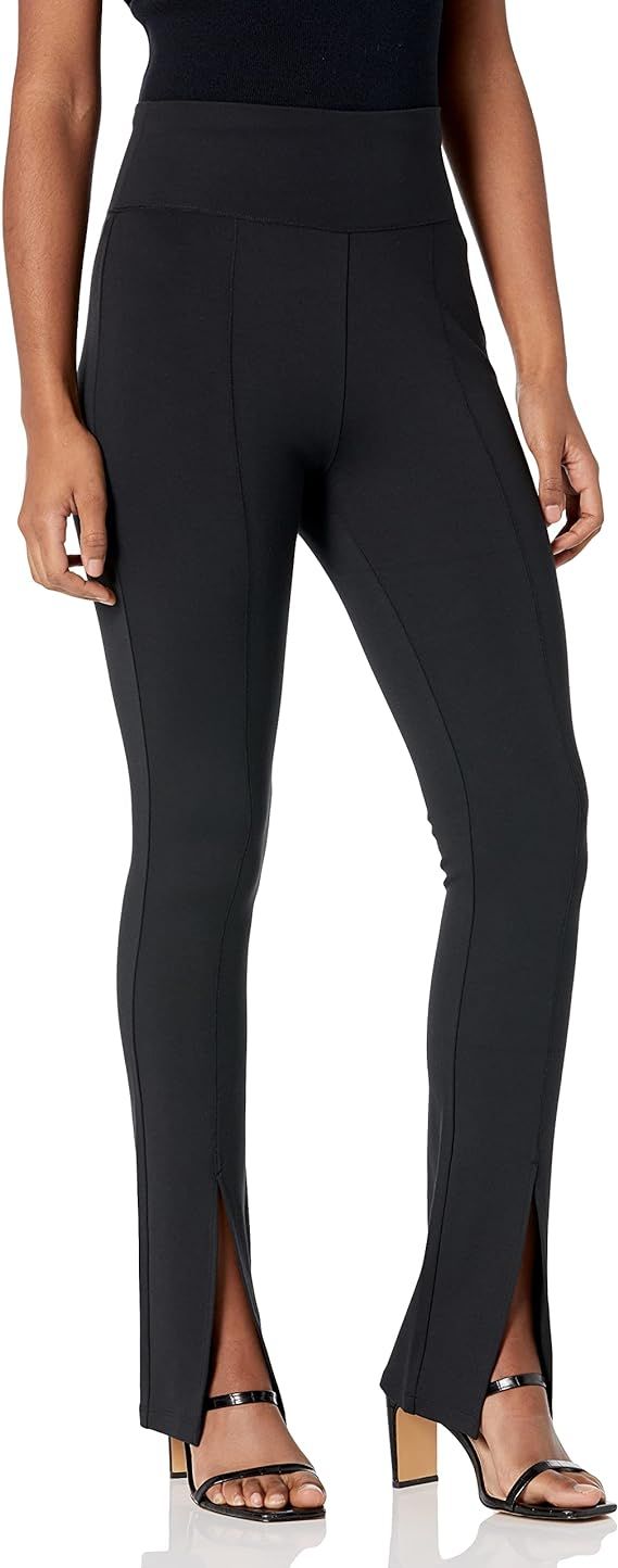 The Drop Women's Uma High-Rise Fitted Slit Front Pull-On Pant | Amazon (US)