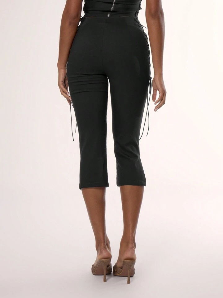 MUSERA Side Laced Up Capri Pants Spring Summer Y2k 90's Cute Sexy Vacation Elegant Cute Ibiza Fes... | SHEIN