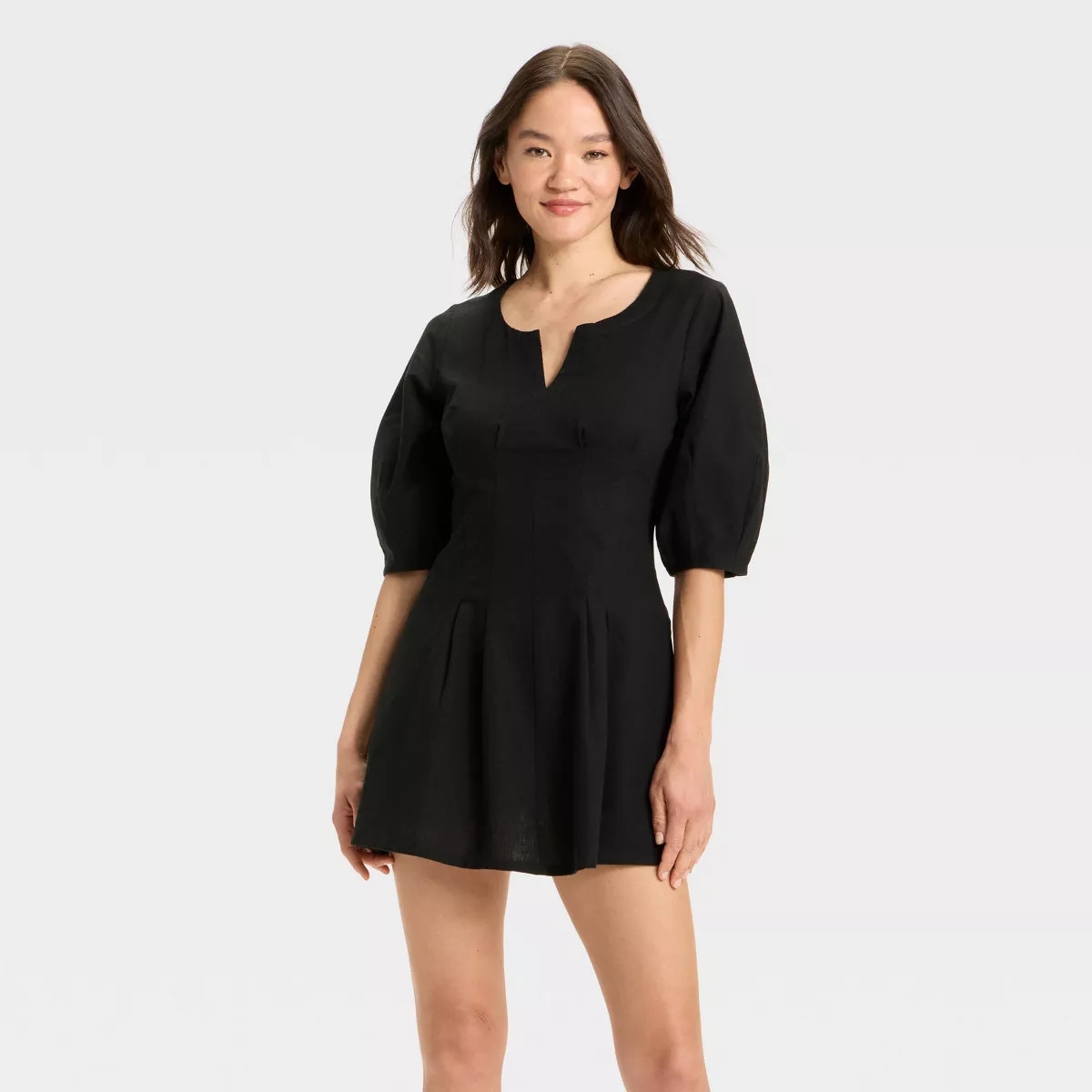 Women's Puff Short Sleeve Corset Mini A-Line Dress - A New Day™ | Target