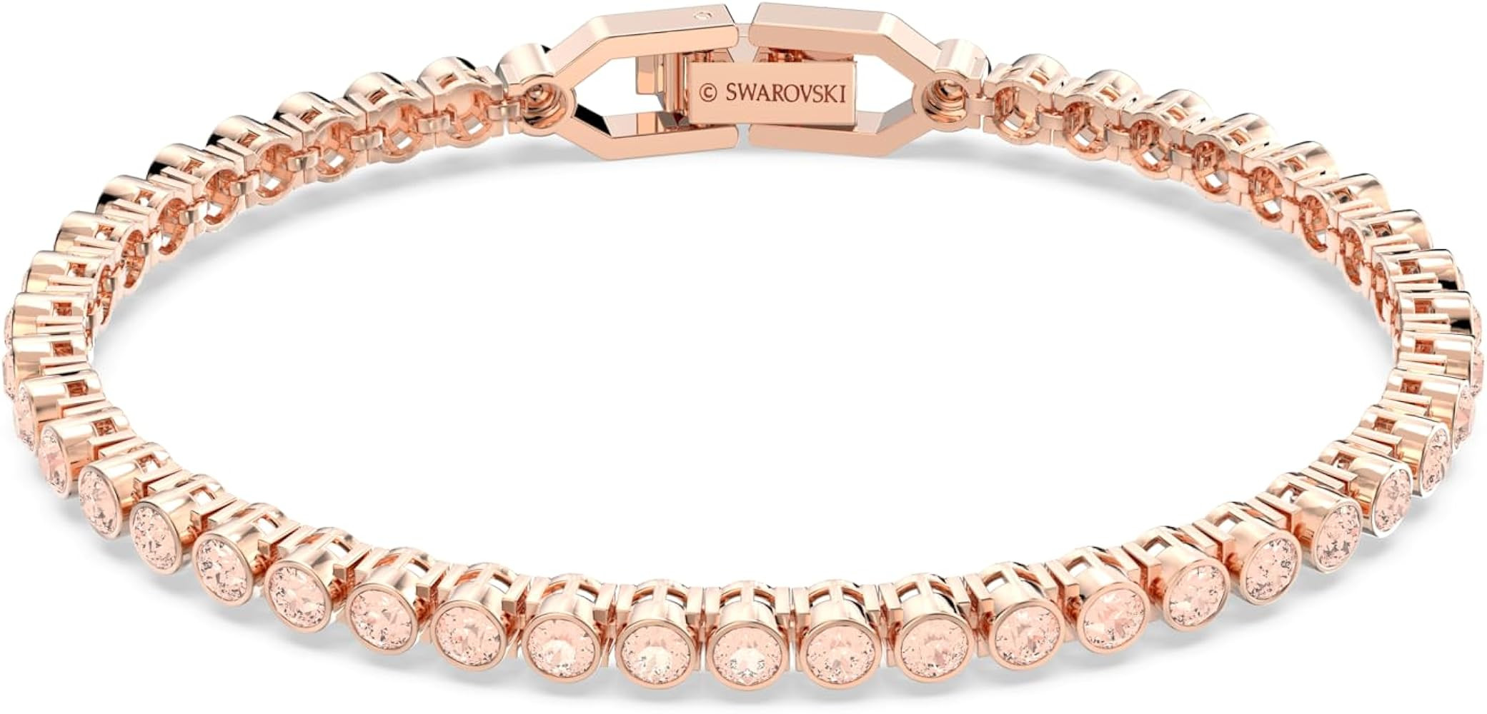 Swarovski Imber Emily Tennis bracelet, Round cut, Pink, Rose gold-tone finish | Amazon (US)