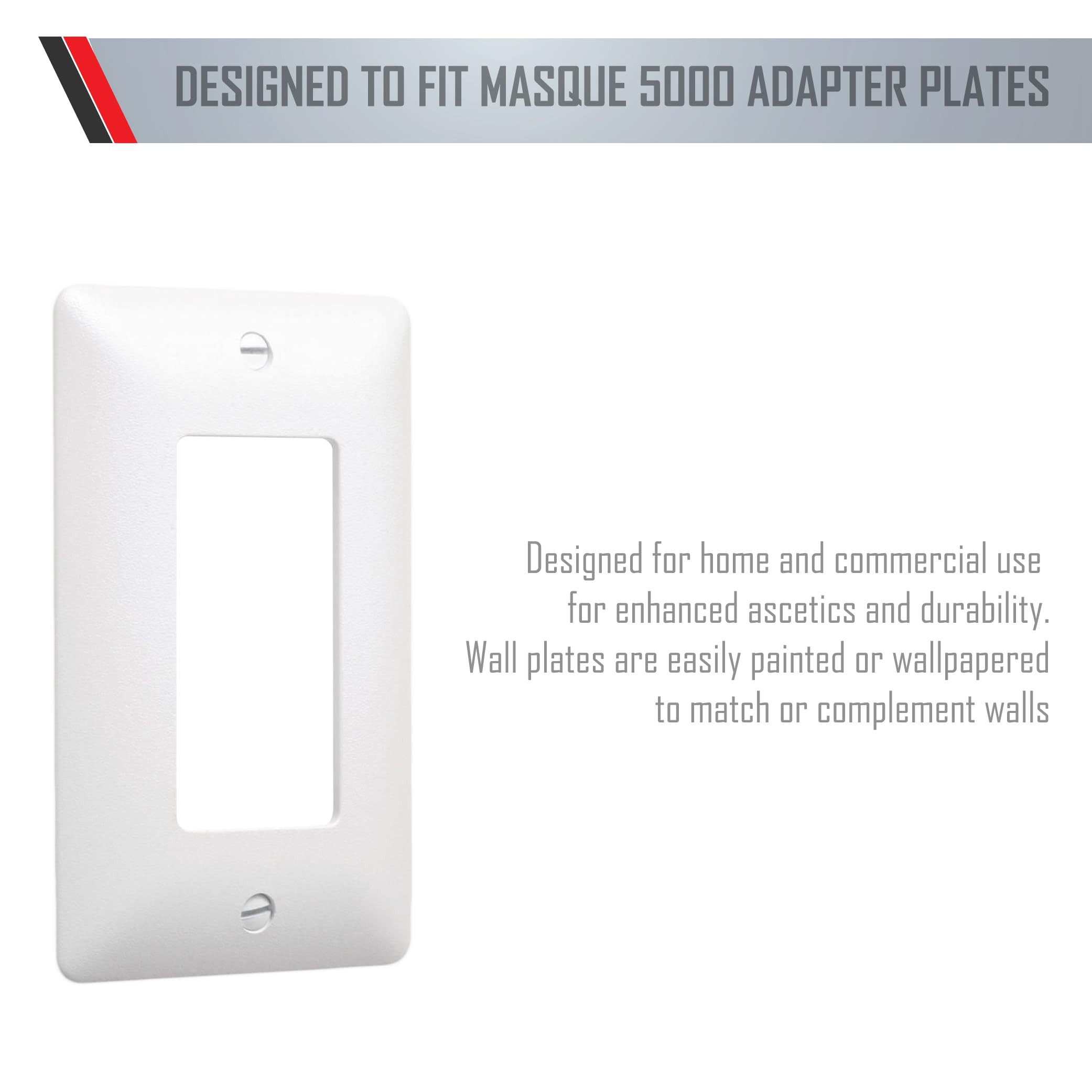 TayMac 5000W Paintable Masque Wall Plate Cover, White, 1-Gang | Amazon (US)