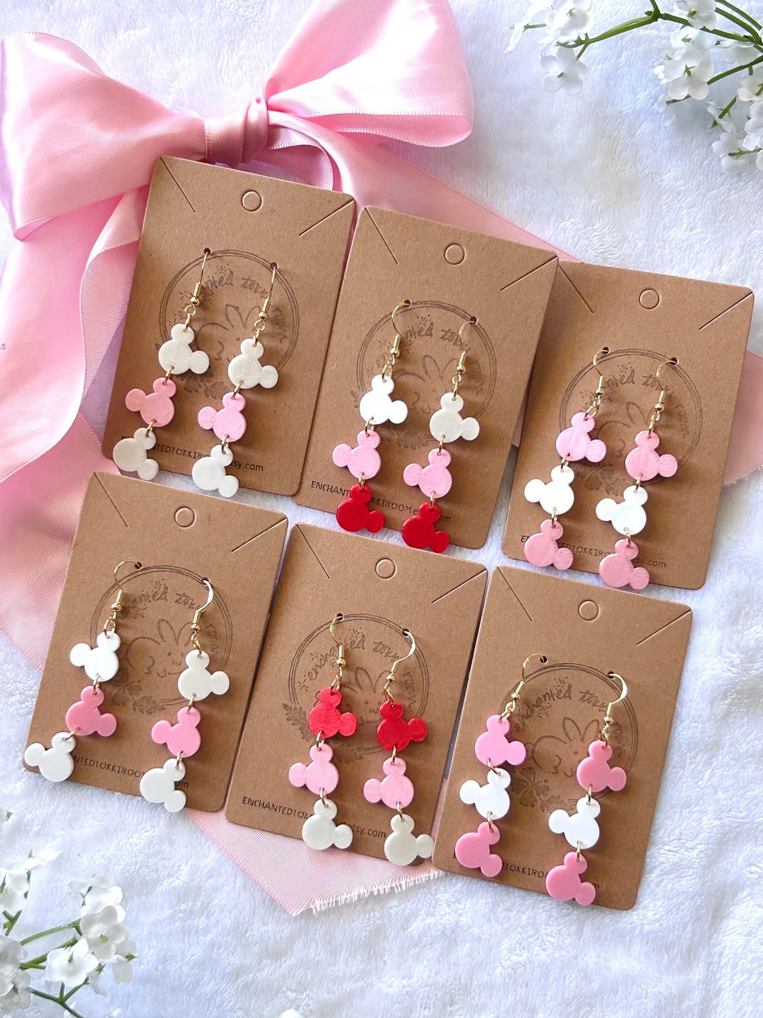 Valentine’s Mickey Mouse Dangle Earrings Mickey Dangle Earrings Mickey Studs Mickey Stud Earrin... | Etsy (US)