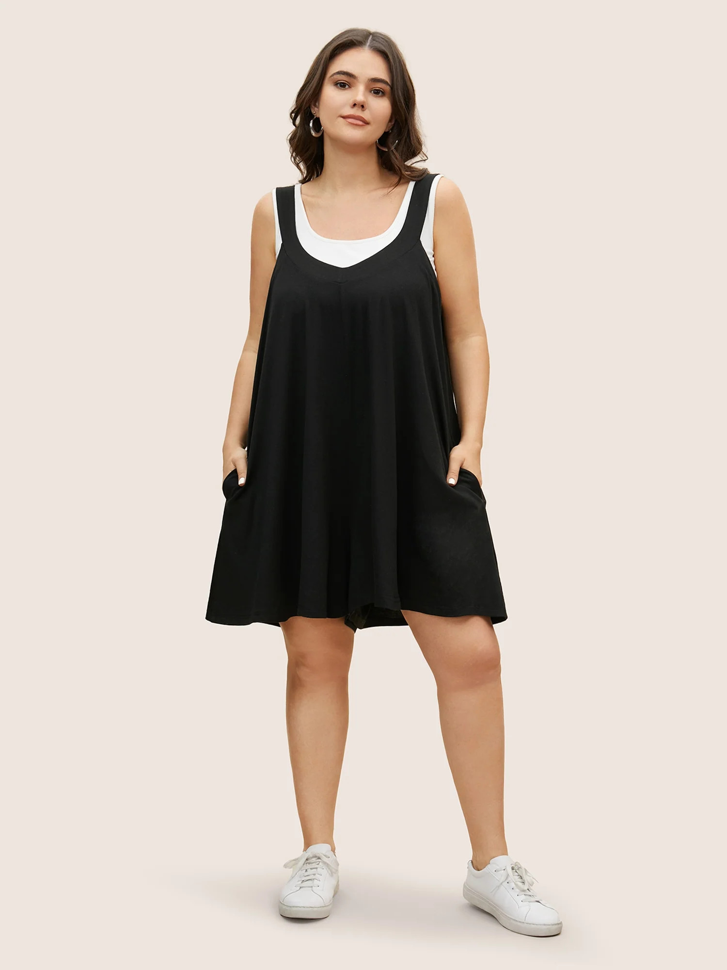 Supersoft Essentials Solid Adjustable Straps Loose Romper | Bloomchic