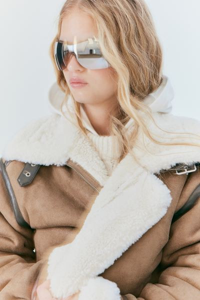 Veste oversize doublée de tissu Teddy bear | H&M (FR, IT, ES, PT, BE)