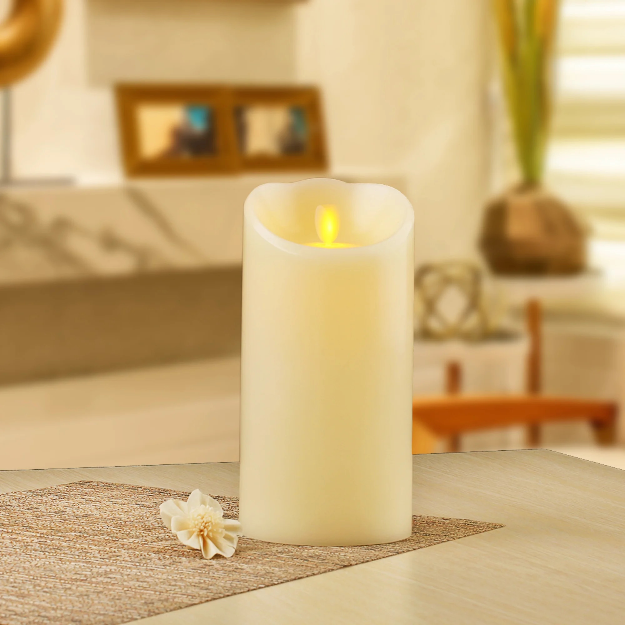 Better Homes & Gardens Flameless LED Motion Flame Pillar Candle, 4x8", Ivory | Walmart (US)