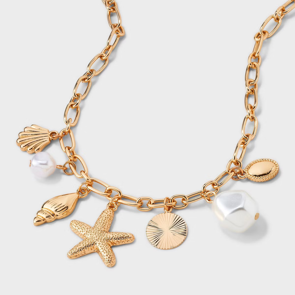 Starfish Pearl Charm Necklace - A New Day™ Gold | Target