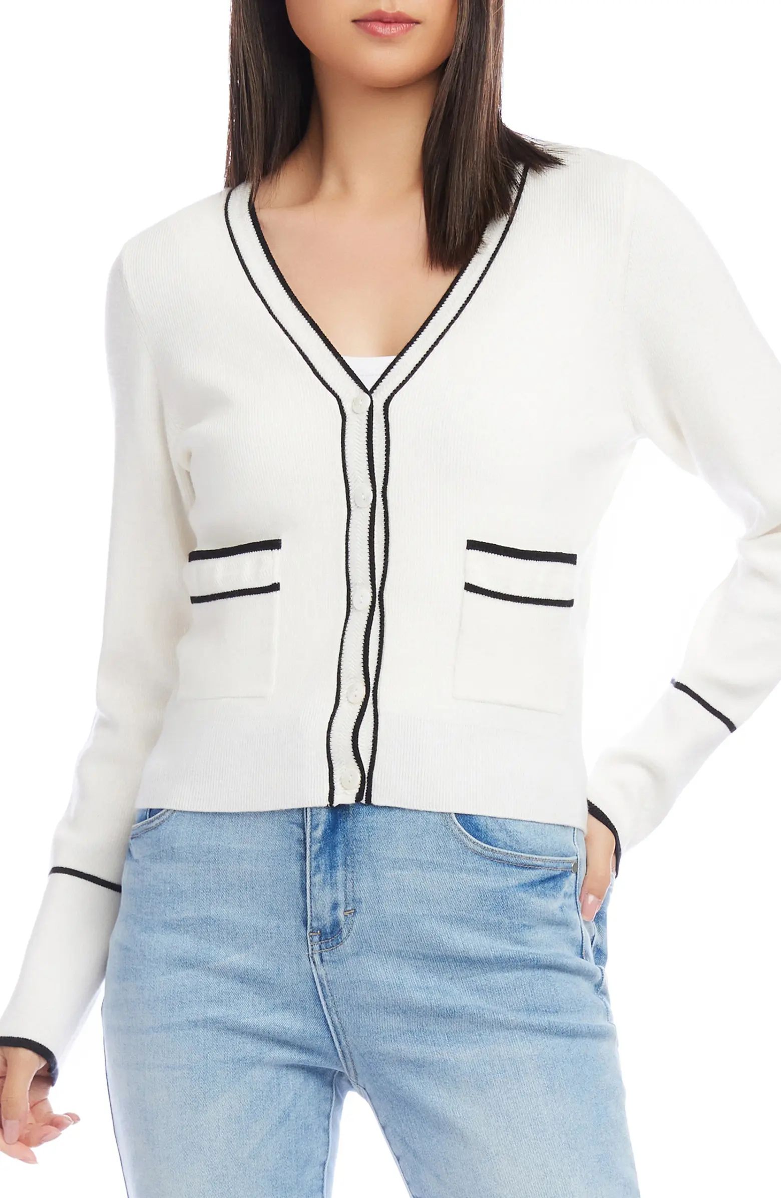 Contrast Trim Cardigan | Nordstrom