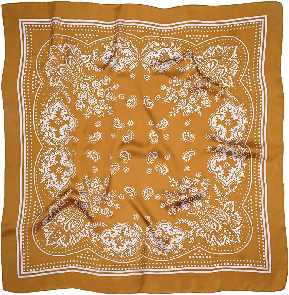 VANLINKER 27.5 Inches Silk Head Scarf for Women Men Vintage Bandanas Satin Hair Scarf Silk Wrap N... | Amazon (US)