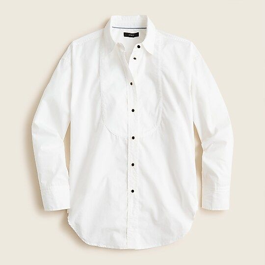 Relaxed-fit cotton poplin tuxedo shirt | J.Crew US