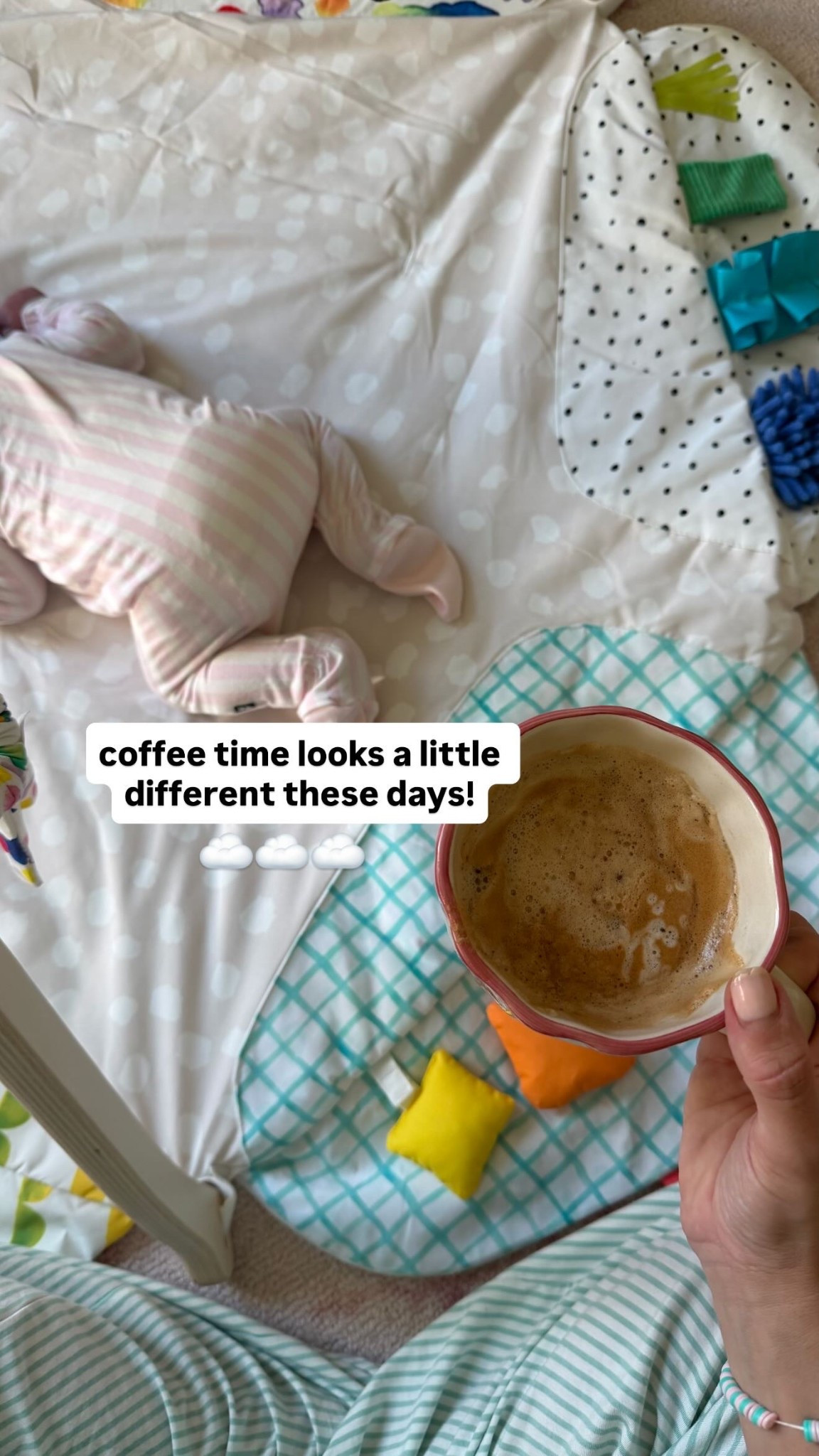 coffee time looks a little different these days!
 ☁️☁️☁️