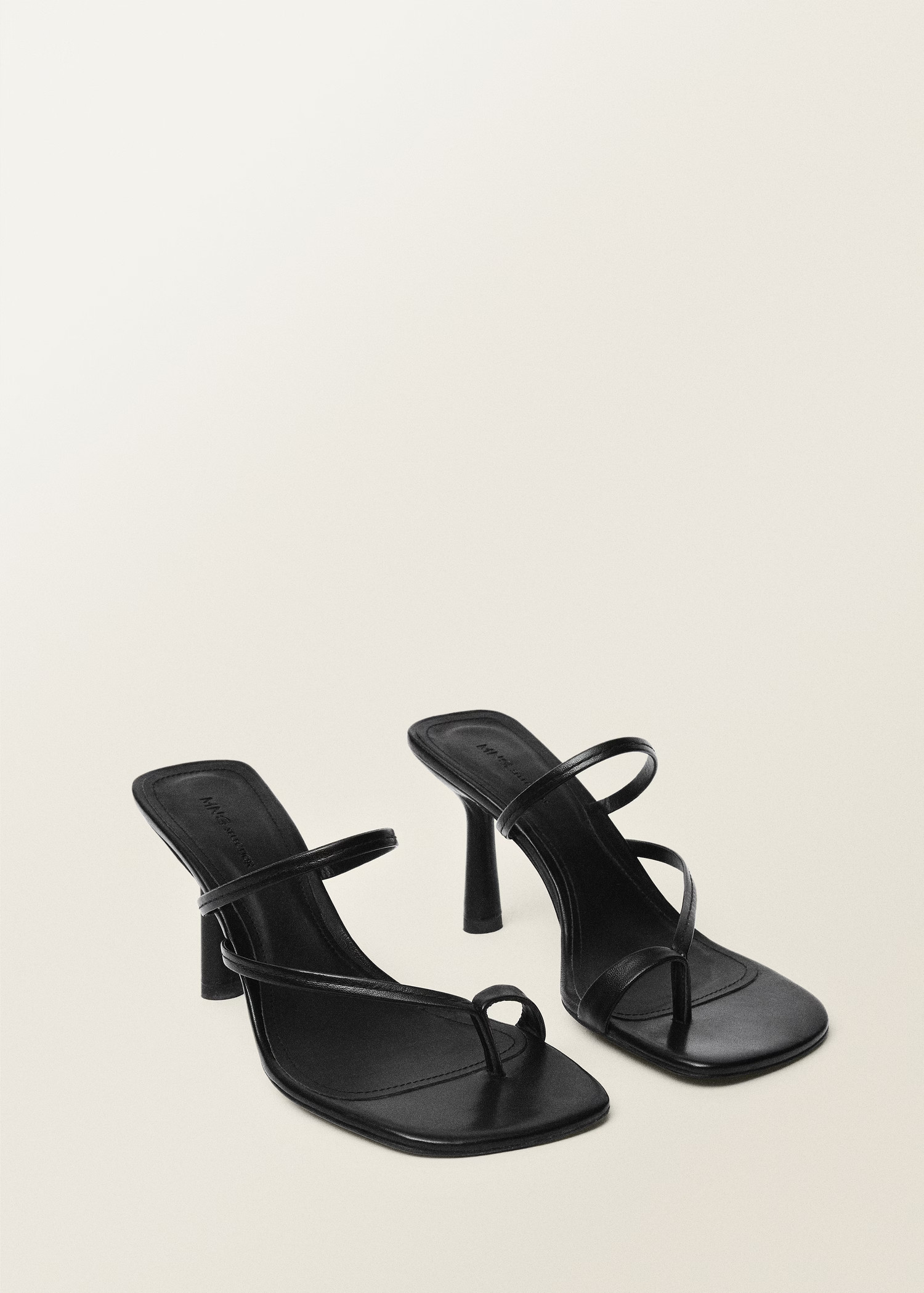 Heeled leather sandals with straps - Women | MANGO USA | Mango (US/MX/AU)