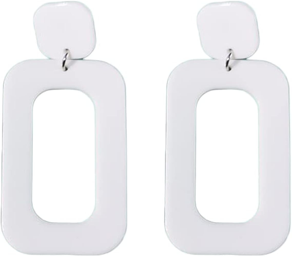 Exaggerated Lightweight Unique 70s 80s Retro Acrylic Long Geometric Neon Dangle Drop Earrings for... | Amazon (US)