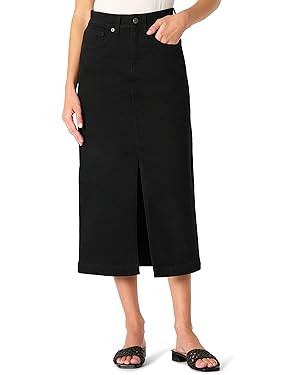 Amazon Essentials Women's Low Stretch Regular-Fit High-Rise Long Jean Skirt | Amazon (US)