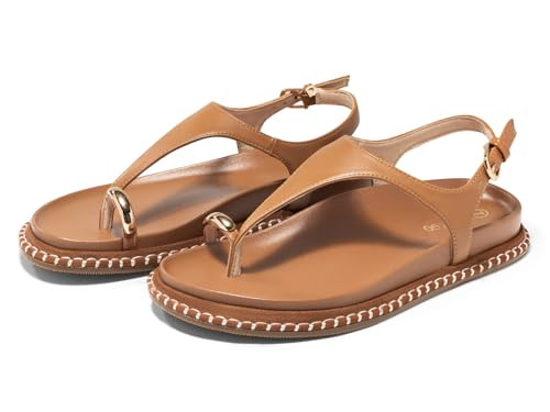 Coutgo Womens Toe Ring Flat Sandals Comfortable Flip Flops T Strap Footbed Sandals Ankle Strap Su... | Amazon (US)