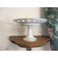 Old Cake Plate Pedestal Stand Nouveau Deco With Flowers | Etsy (US)